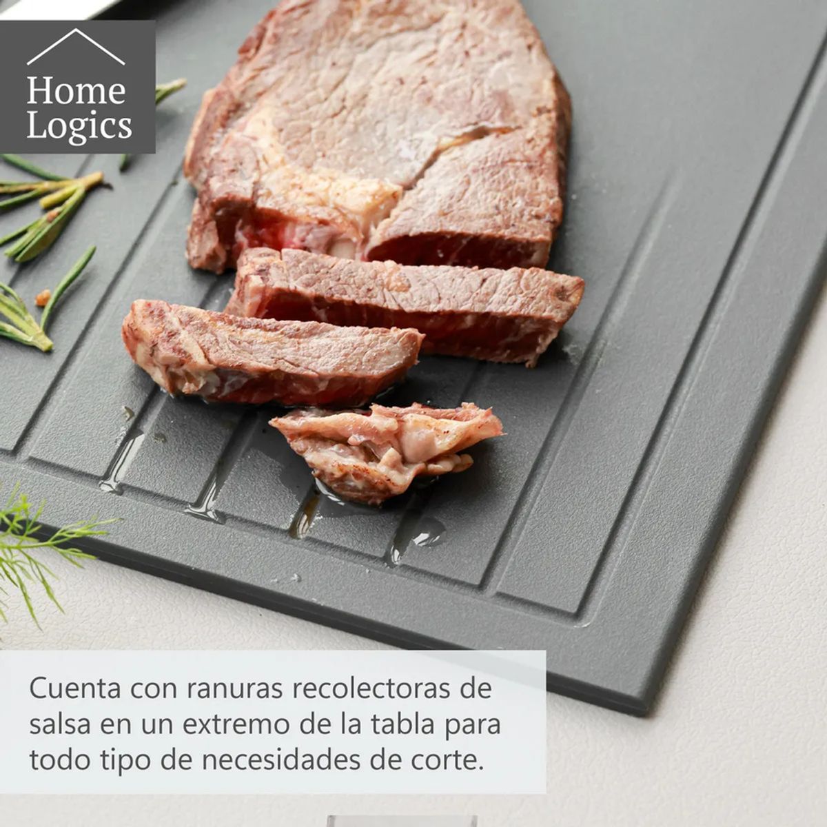 GENERICO - Set 3 tablas para cortar picar cocina Home Logics color crema blanco y negro