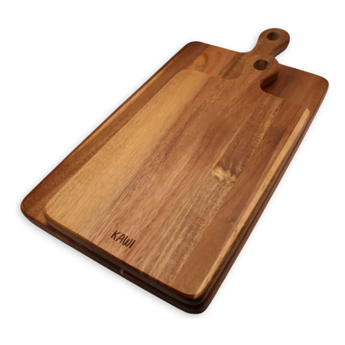 GENERICO - Set 2 Tablas Para Aperitivo De Madera De Acacia Kawi® Color Café