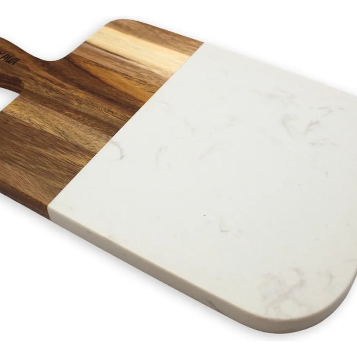 GENERICO - Tabla Aperitivo Rectangular Madera De Acacia Y Mármol Kawi® Color Café y mármol blanco Hygge