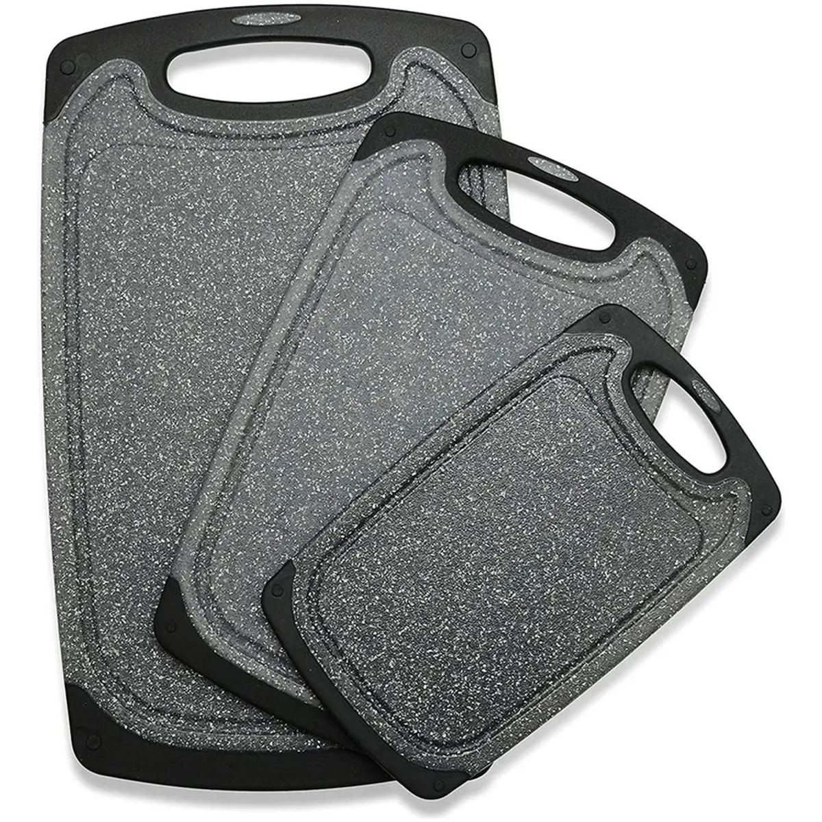 GENERICO - Tabla Para Cortar De Cocina 3pcs Set Negro Antideslizantes