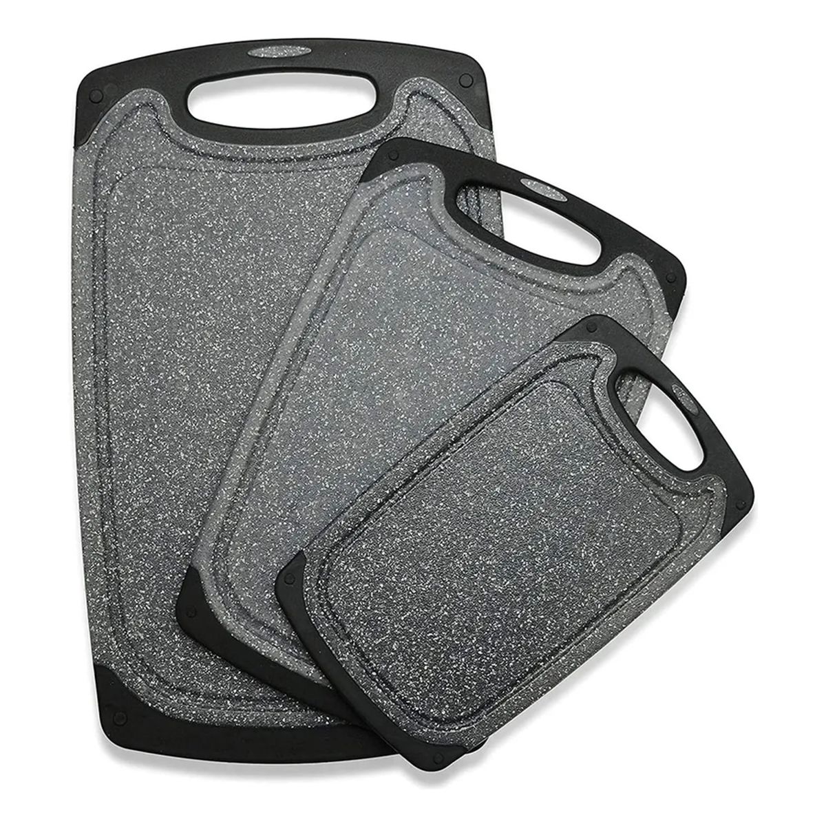 GENERICO - Tabla Para Cortar De Cocina 3pcs Set Negro Antideslizantes