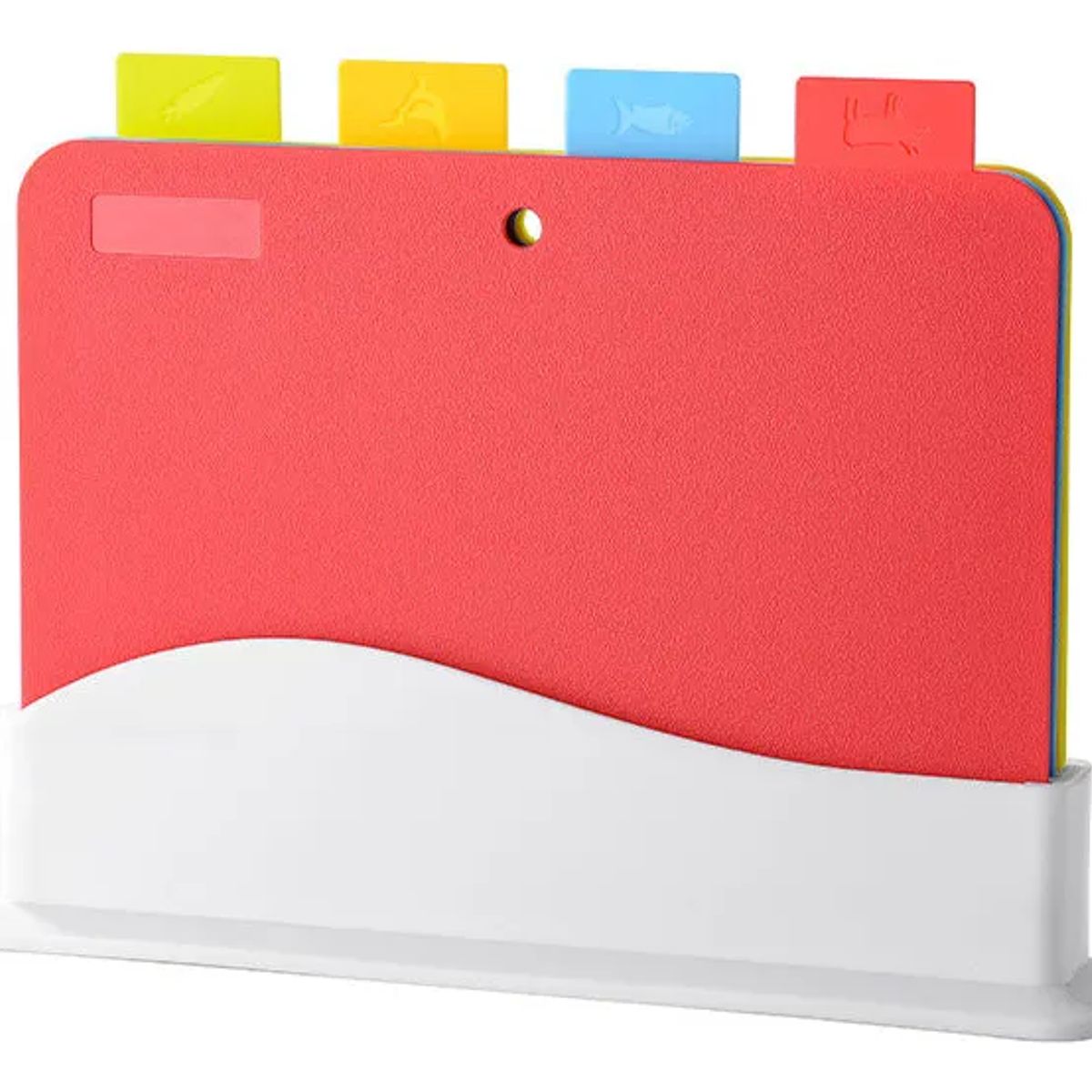 GENERICO - Set De 4 Tablas Para Cortar Y Picar De Plástico Colores Delgado Rojo