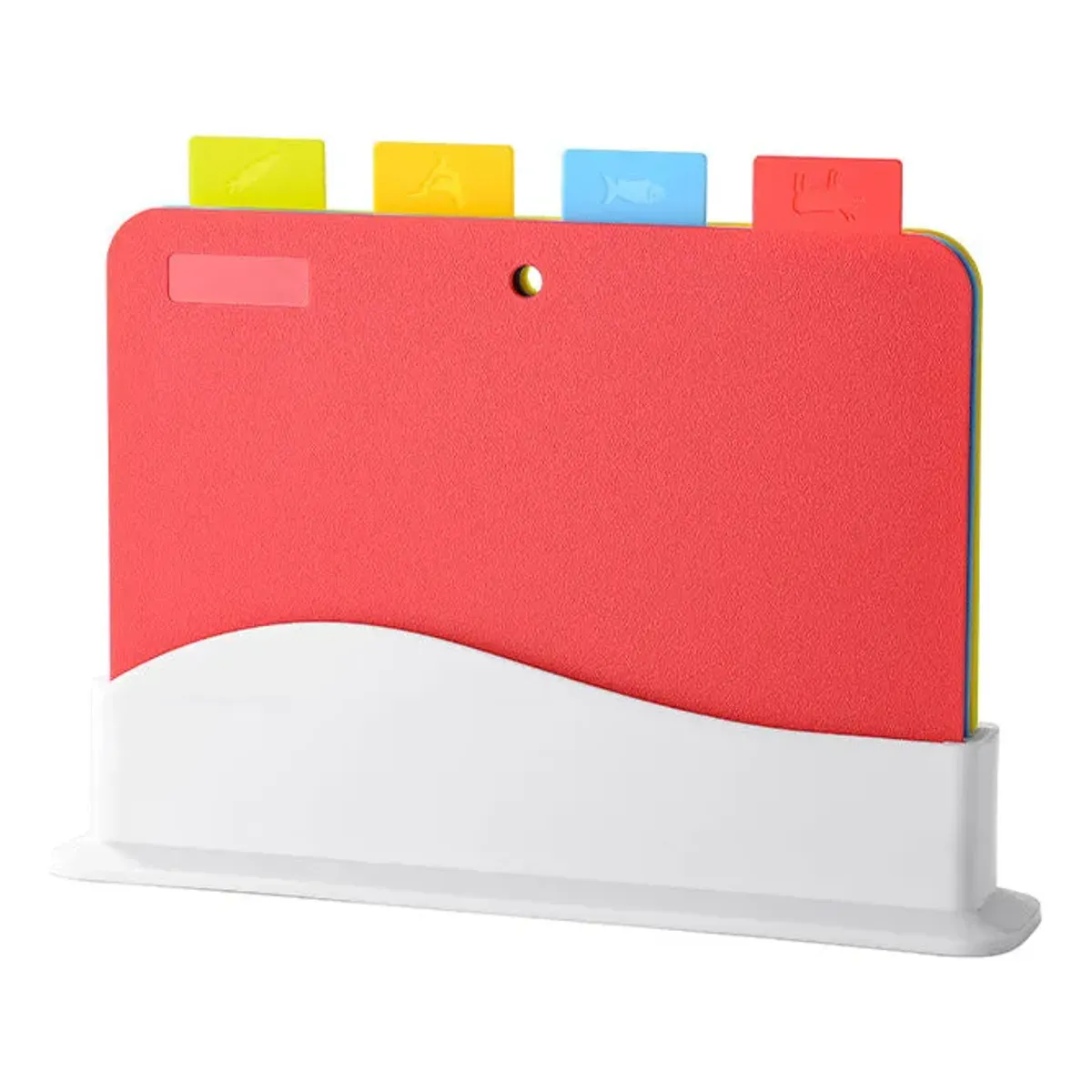 GENERICO - Set De 4 Tablas Para Cortar Y Picar De Plástico Colores Delgado Rojo