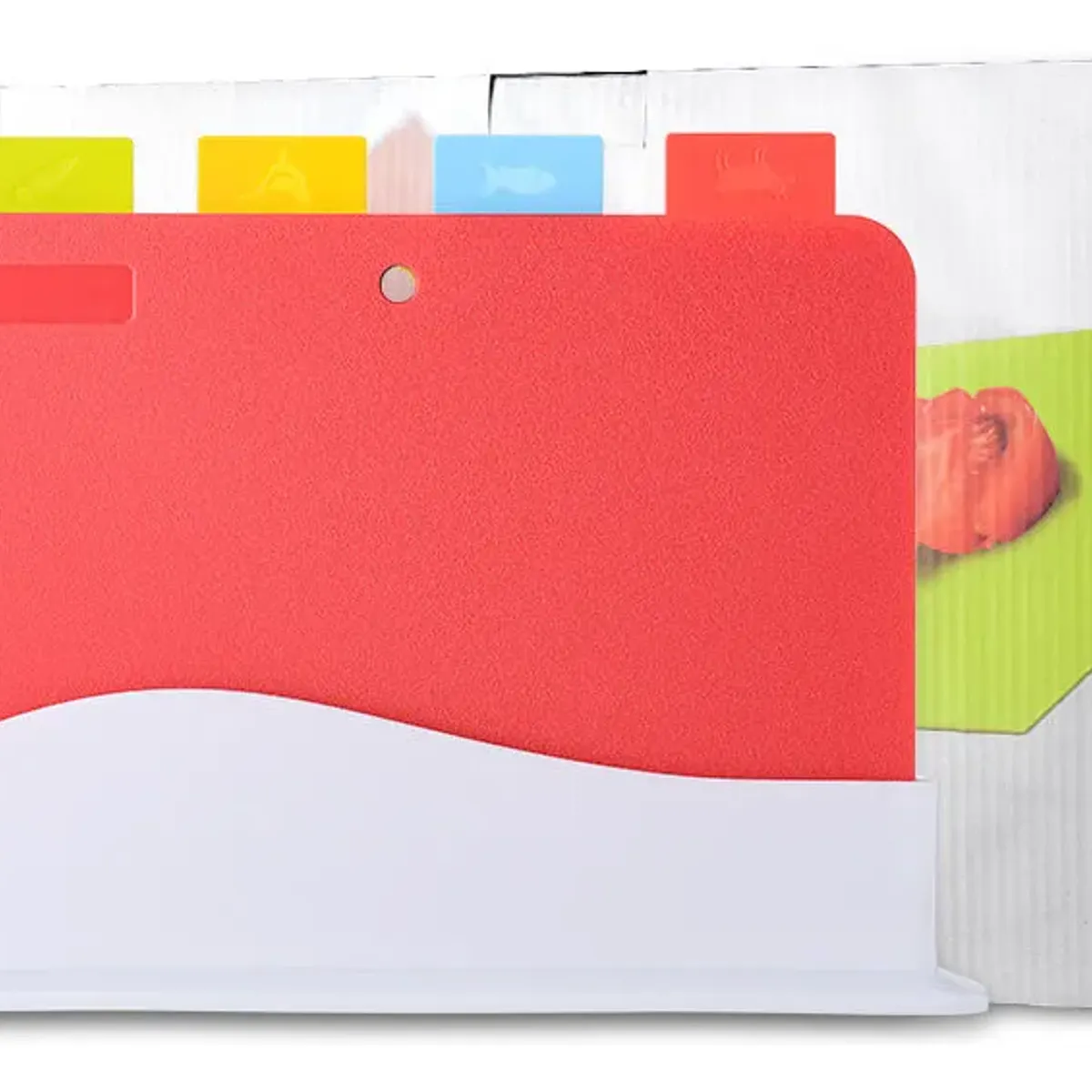 GENERICO - Set De 4 Tablas Para Cortar Y Picar De Plástico Colores Delgado Rojo