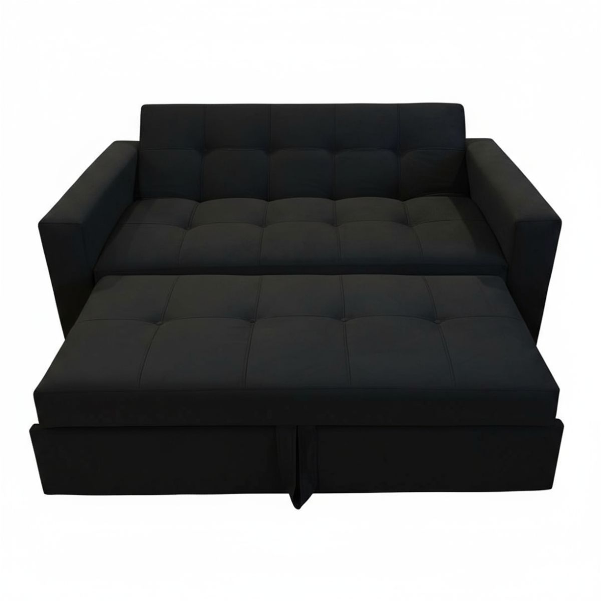 MUEBLES NEW - SOFA CAMA NOVUS TRES POSICIONES NEGRO FELPA