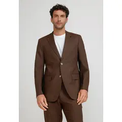 TRIAL - Chaqueta Hombre Lino Cesar Café