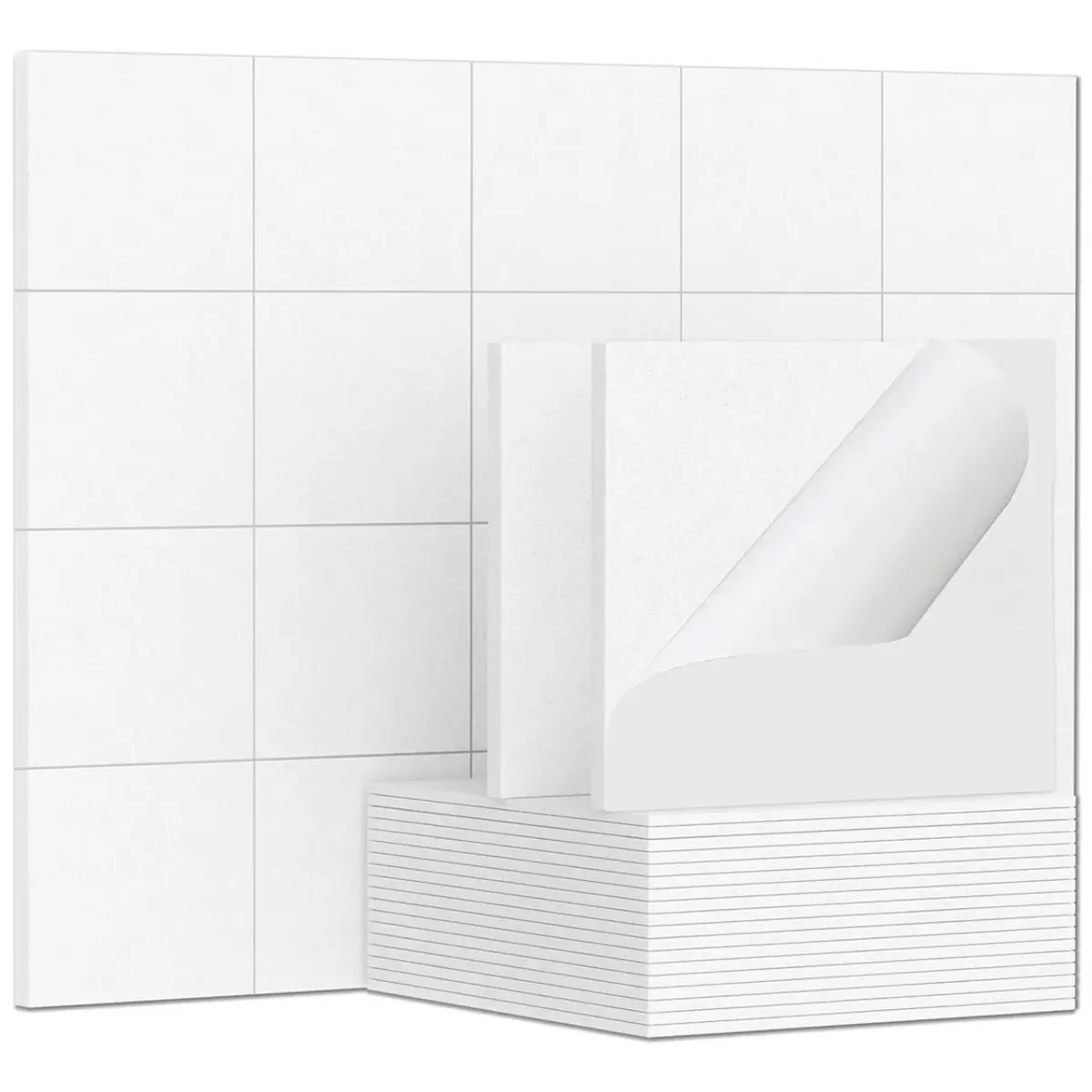 BLOCKADE - Paneles Acusticos Para Reducción De Ruido Pack X24 30x30cm Blanco