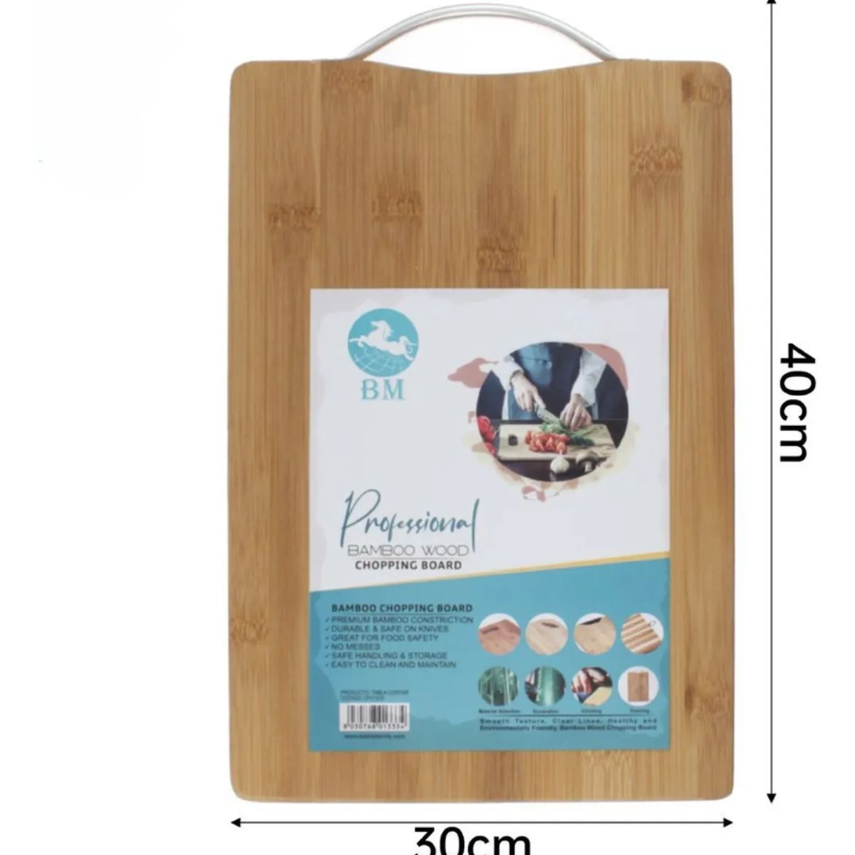 GENERICO - Tabla Bambú Rectangular 40x30 Cm Para Picar Liso