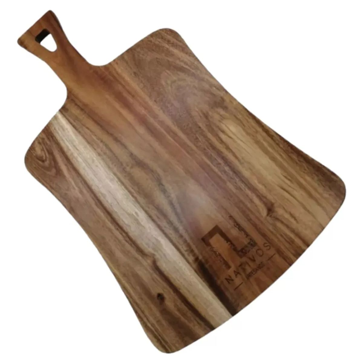 GENERICO - Tabla De Picar Rectangular Curva Con Mango Mcb001 Lisa Marrón