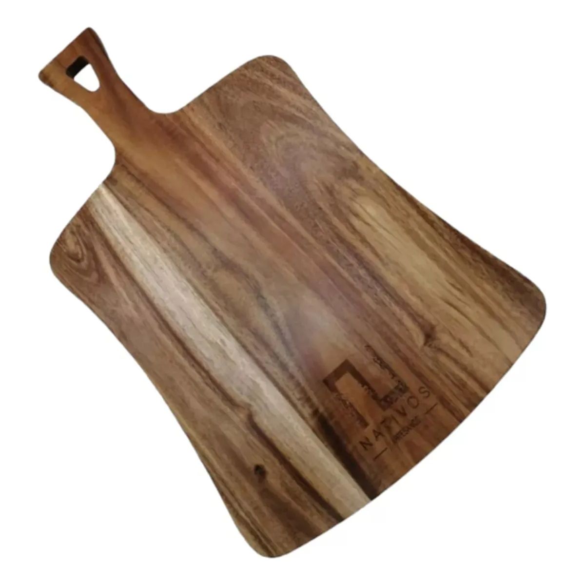 GENERICO - Tabla De Picar Rectangular Curva Con Mango Mcb001 Lisa Marrón