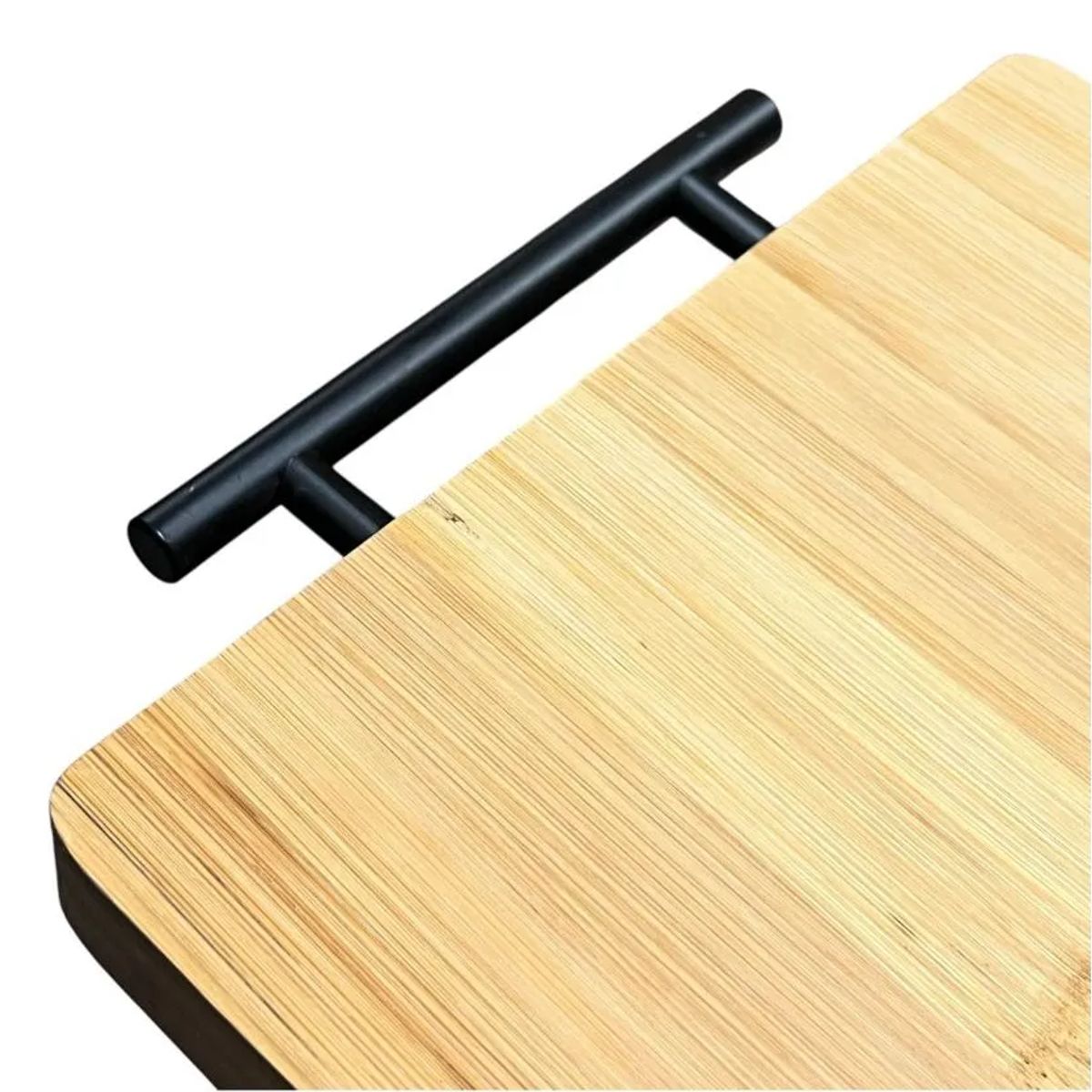GENERICO - Tabla Para Picar De Bambú Madera Rectangular Con Asa Grande