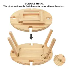 GENERICO - Mesa Tabla De Madera Picnic Plegable Frutas Picoteo Viajes