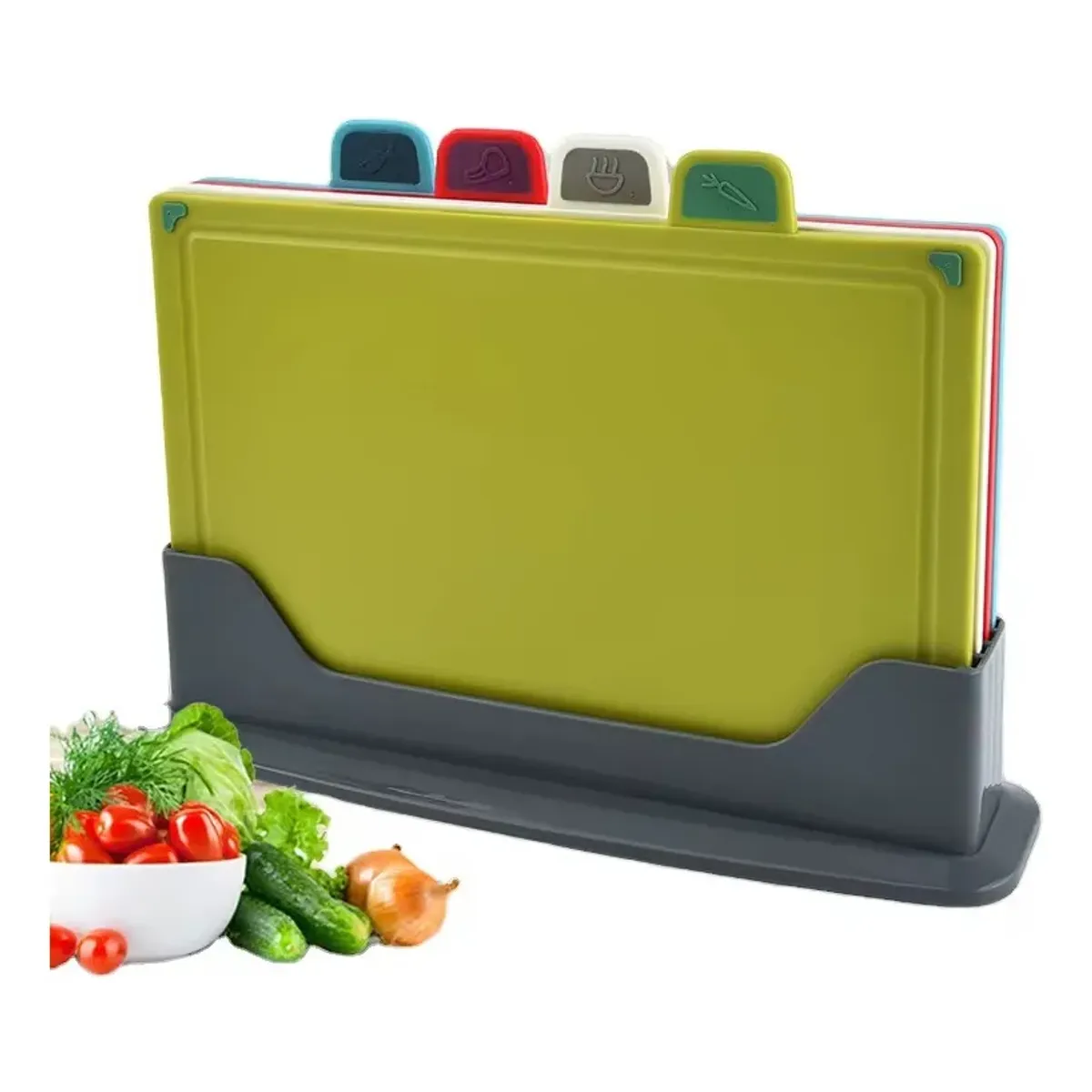 GENERICO - Set De 4 Tablas De Cortar Cocina Premium Variedad De Colores Tabla Para Picar Alimentos Varios