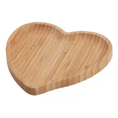 GENERICO - Tabla Picoteo Corazón Bambú Picnic Compartir Aperitivo 27cm