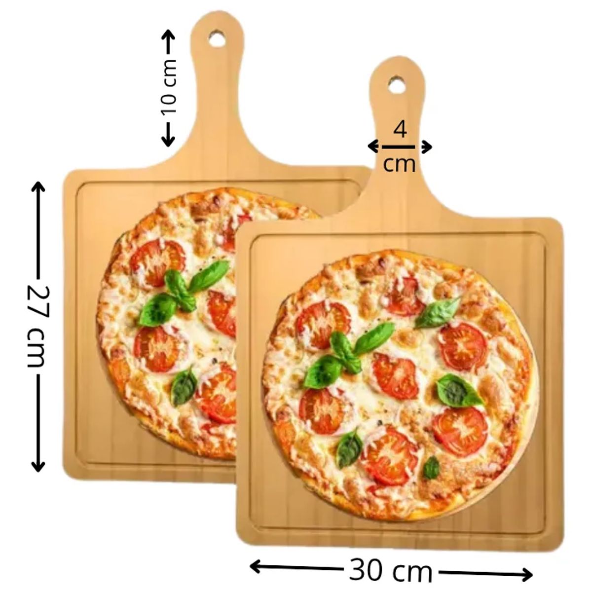 GENERICO - Tablas Pizza Tabla Cuadrada Picoteo Plato Madera 27x30cm