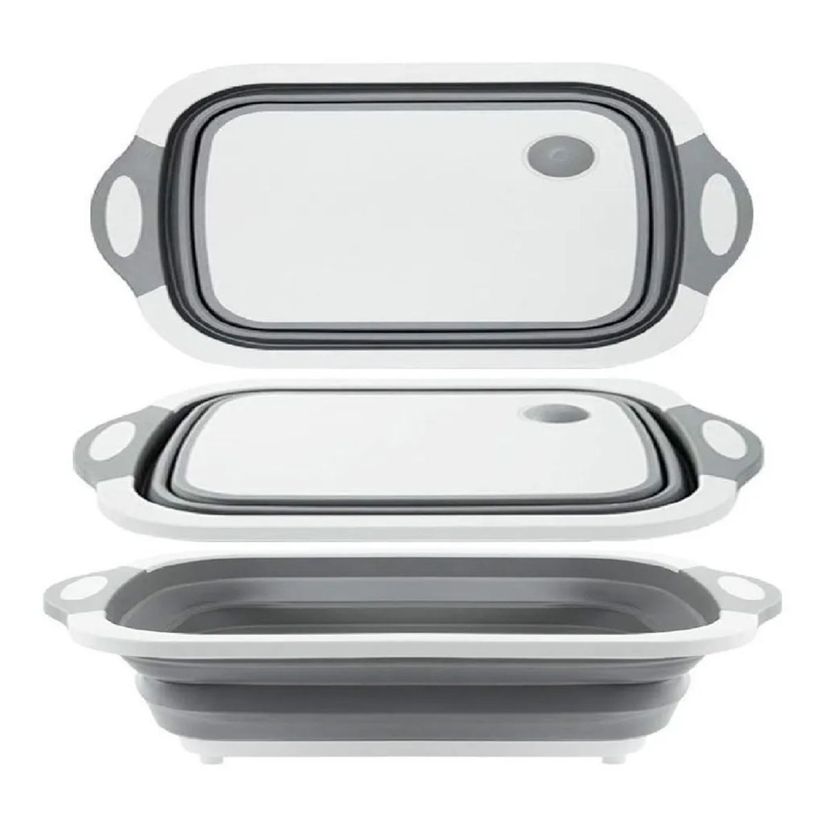 GENERICO - Tabla De Silicona 2 En 1 De Cortar Plegable Drenaje Cocinas Blanco