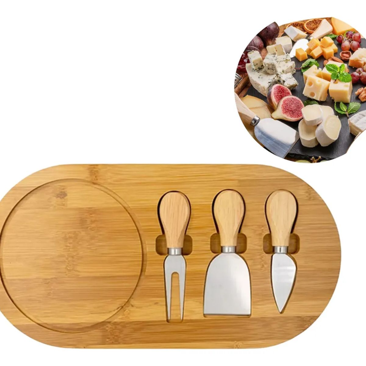 GENERICO - Tabla De Quesos Tabla Aperitivo Tablas De Picoteo 36x18cm