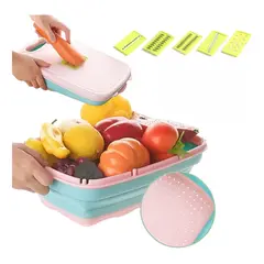 GENERICO - Kit Tabla Plegable Cortador De Alimentos + 2 Cuchillos