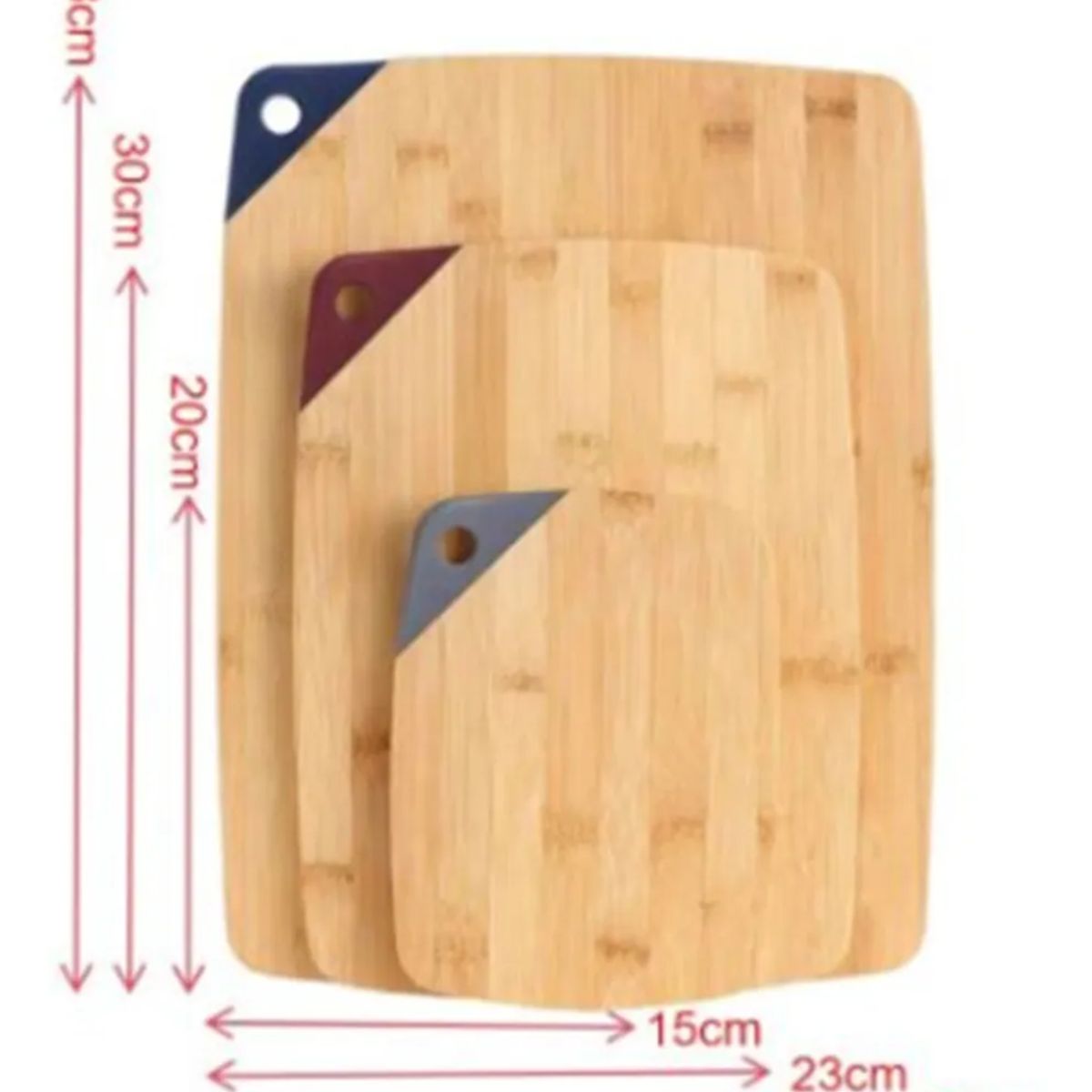 GENERICO - Set De 3 Tablas De Madera Bambu Para Cortar De Cocina