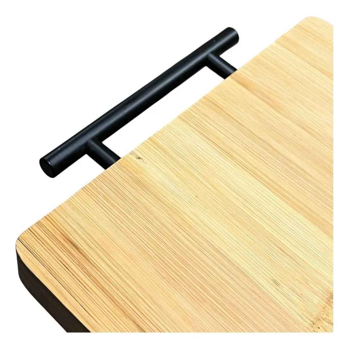 GENERICO - Tabla Para Picar De Bambú Madera Rectangular Con Asa Mediana