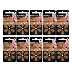 DURACELL - Pila Para Audífonos Tamaño 312 60 Pilas Auditivas