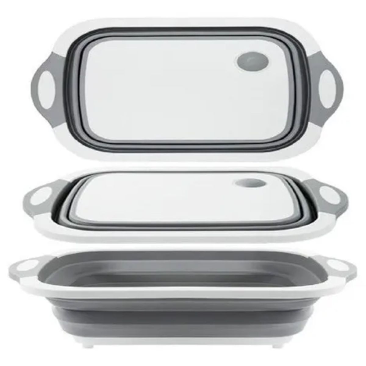 GENERICO - Tabla De Cortar 2 En 1 De Silicona Plegable Drenaje Cocina