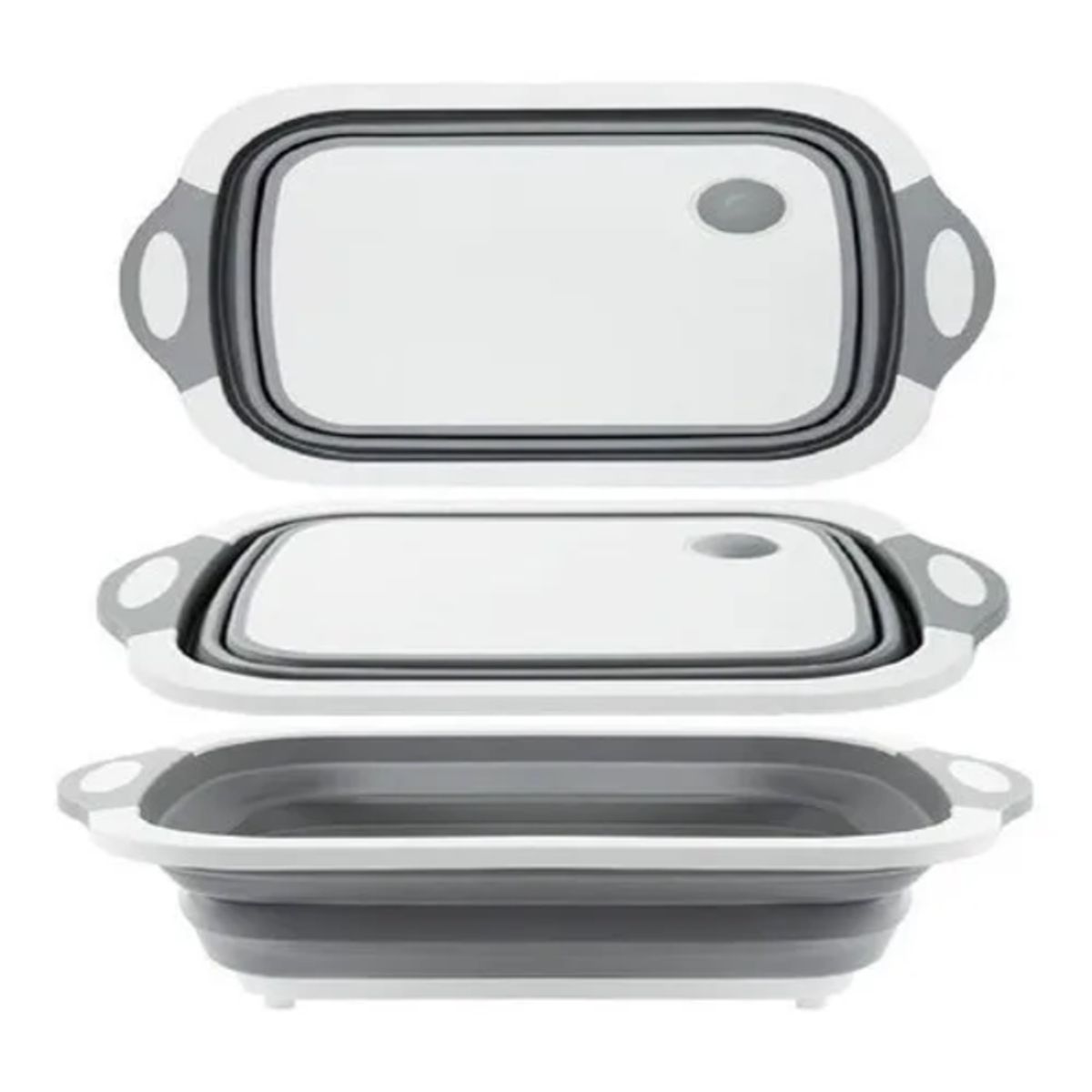 GENERICO - Tabla De Cortar 2 En 1 De Silicona Plegable Drenaje Cocina