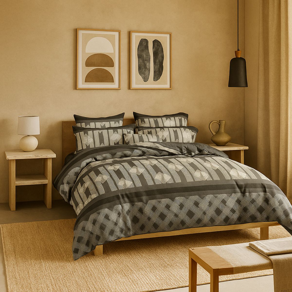 ARMONIA - Sábana 2 Plazas 800 Hilos Diseño Americano 833C