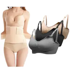 GENERICO - Pack XL 3 Sosten Maternal + Faja 4 Bandas Beige