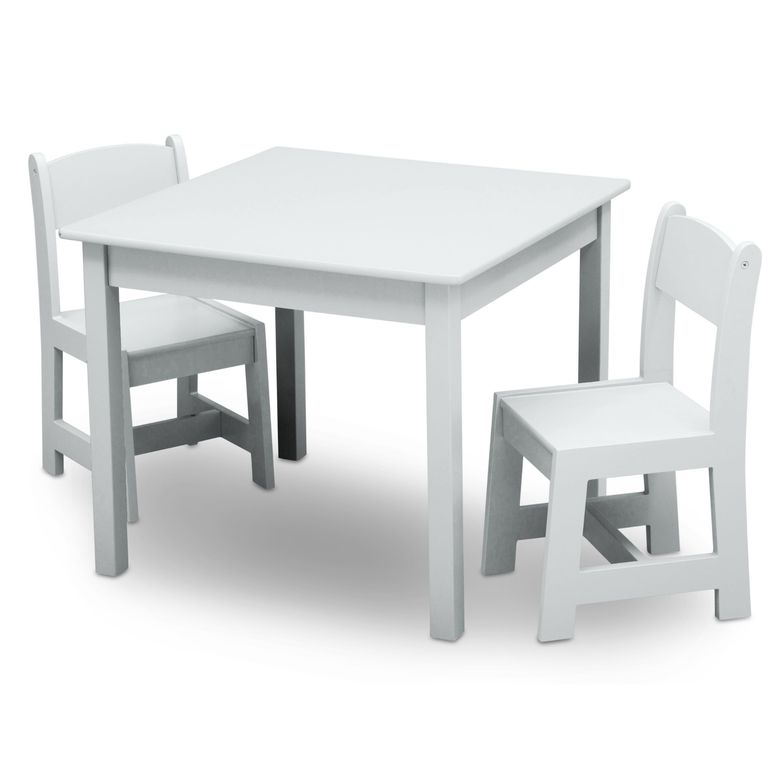 Juego de mesa y 2 sillas infantil blanco Blanco
