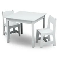 Juego de mesa y 2 sillas infantil blanco