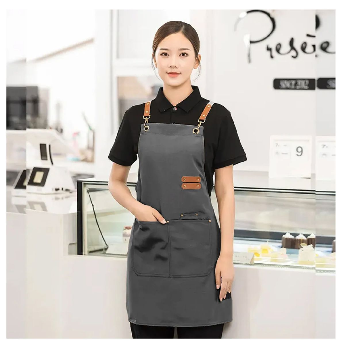 ESHOPANGIE - Delantal Cocina Clasica Impermeable Perchera Restaurante
