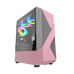 KRONOS - Gabinete Evesky Pink ATX, Vidrio Templado, USB 3.0