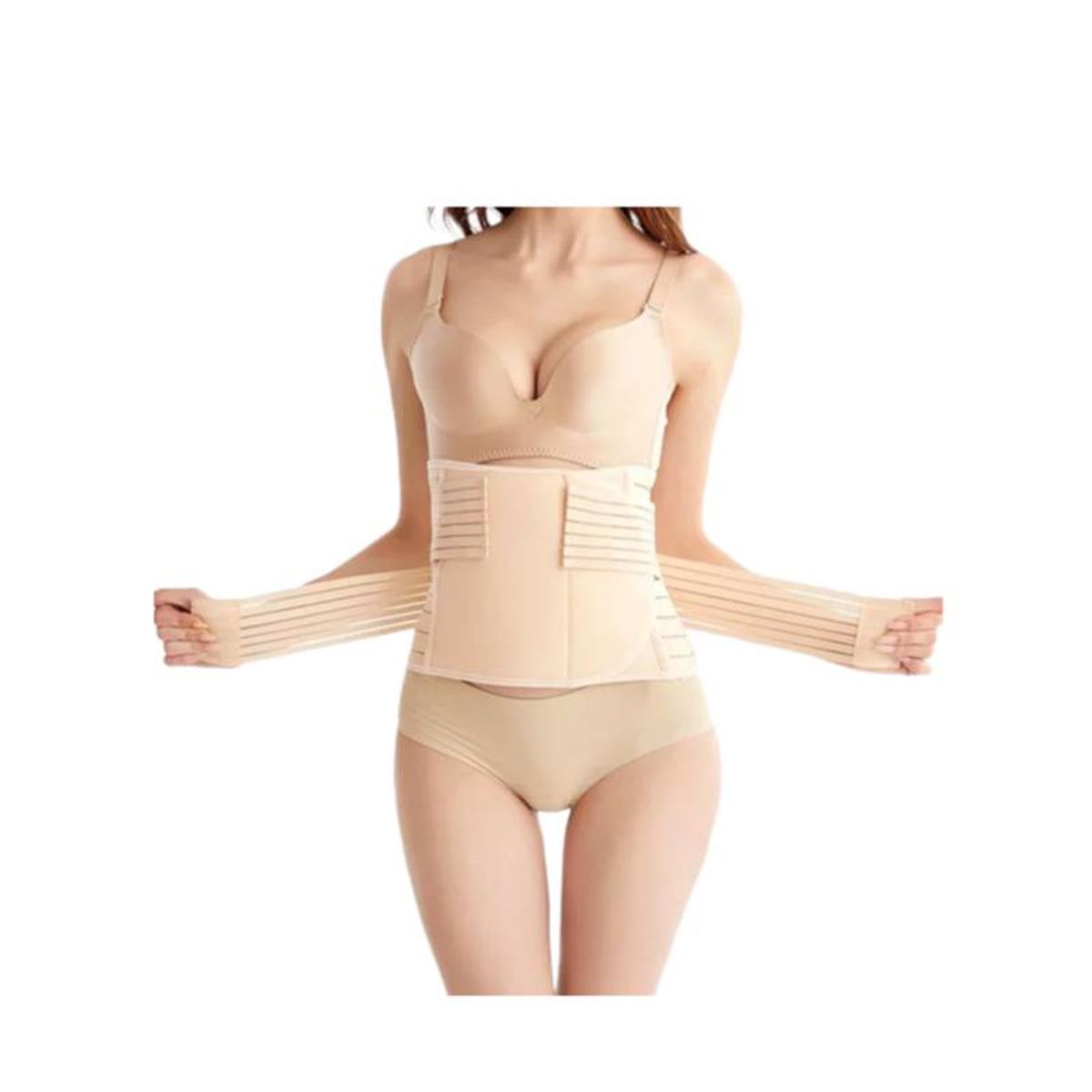 GENERICO - Faja post parto 4 Bandas Beige Talla S/M