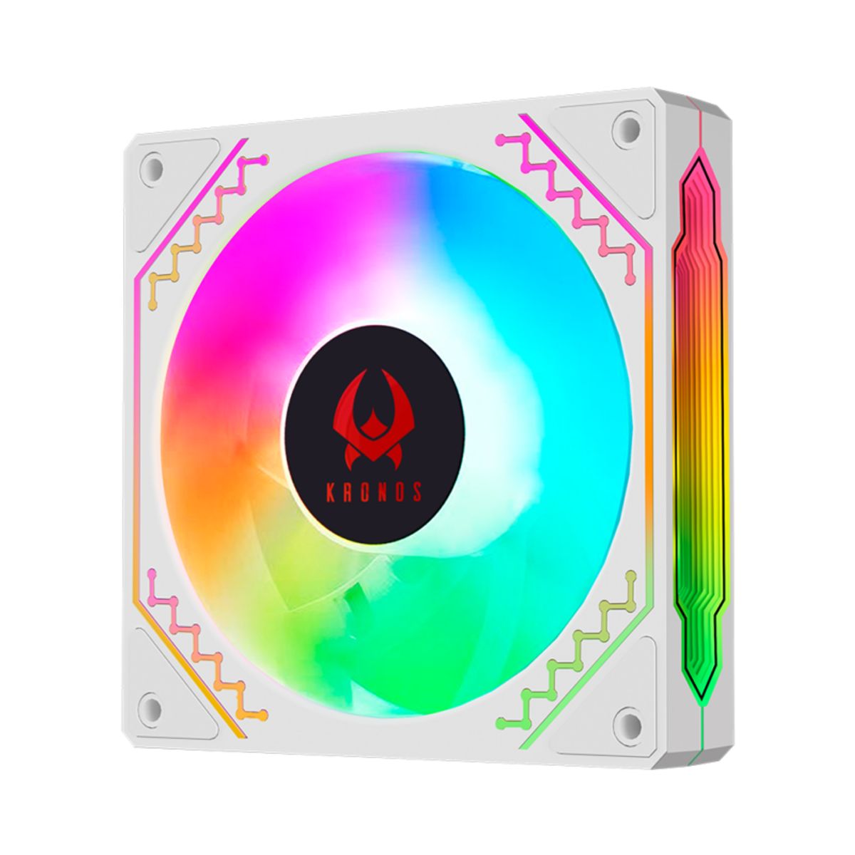 KRONOS - Ventilador de Gabinete Kronos Ventus White, ARGB, 120mm, 1 Unidad, conexión 6 pines
