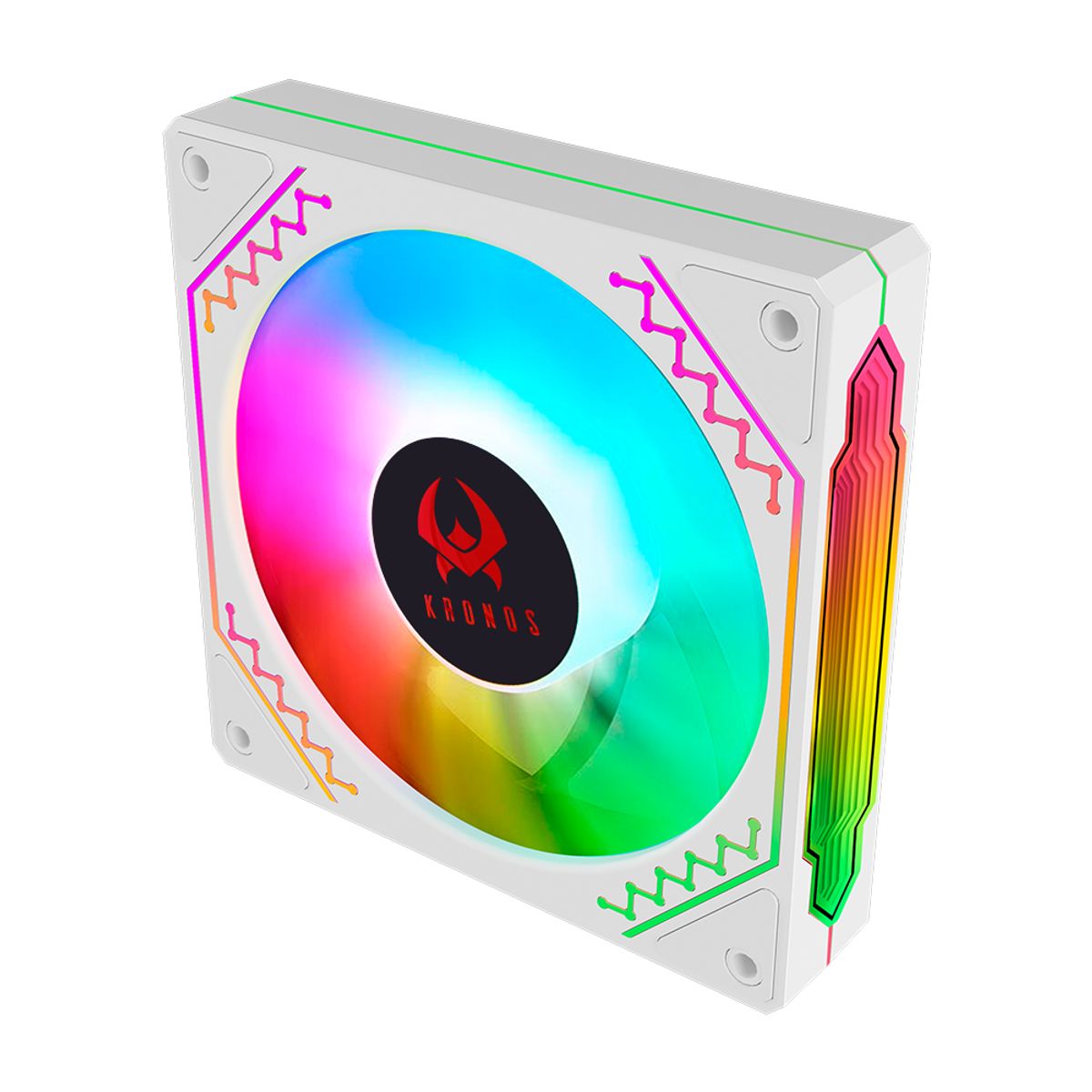 KRONOS - Ventilador de Gabinete Kronos Ventus White, ARGB, 120mm, 1 Unidad, conexión 6 pines