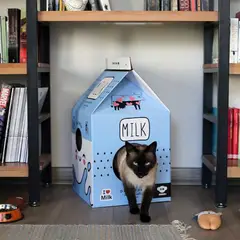 HEYE - Rascador Casa Brnx Maxi Caja De Leche Color Azul Para Gato