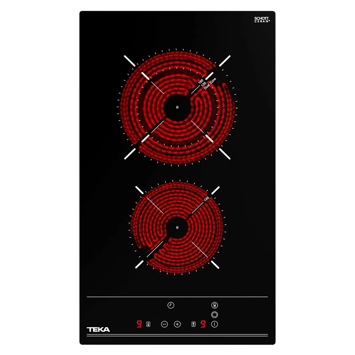 TEKA - Encimera Vitrocerámica Eléctrica 2 Quemadores Tzc-32320 Bk Ttc Teka