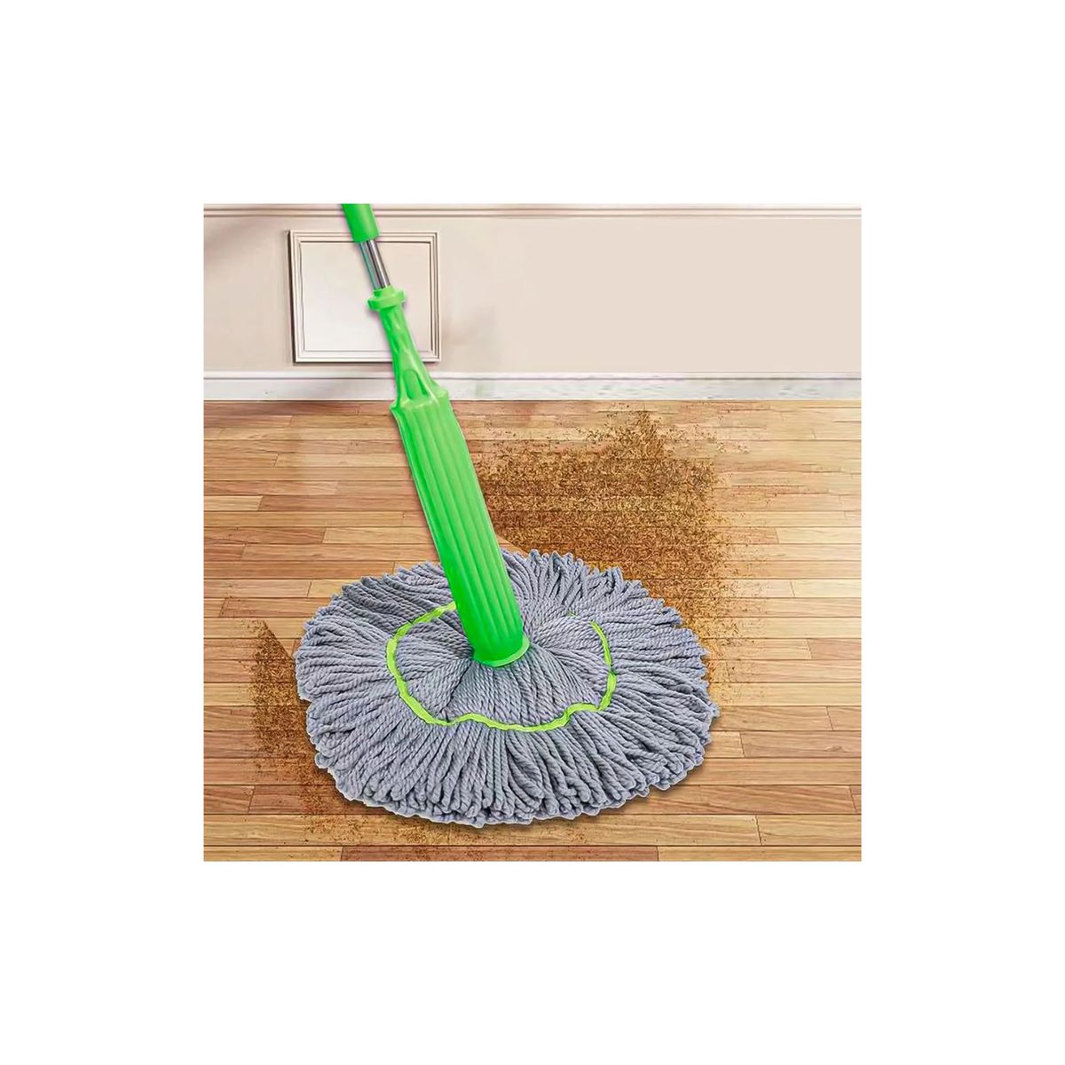 GENERICO - Mopa Lampazo Microfibra Mopas Trapeador Autoescurrible 2en1 Verde