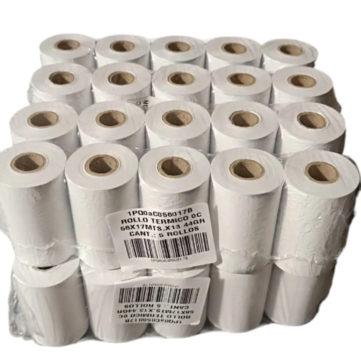 GENERICO - 40 Rollos De Papel Térmico 56mm X 17 Metros Blanco