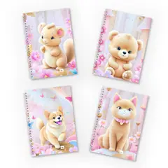 GREENNOTE - Cuaderno Triple 3 Materias Diseño Animalitos Pack 4