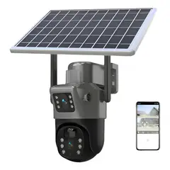 GENERICO - Cámara Solar 4G Doble Lente PTZ Exterior Sin WiFi