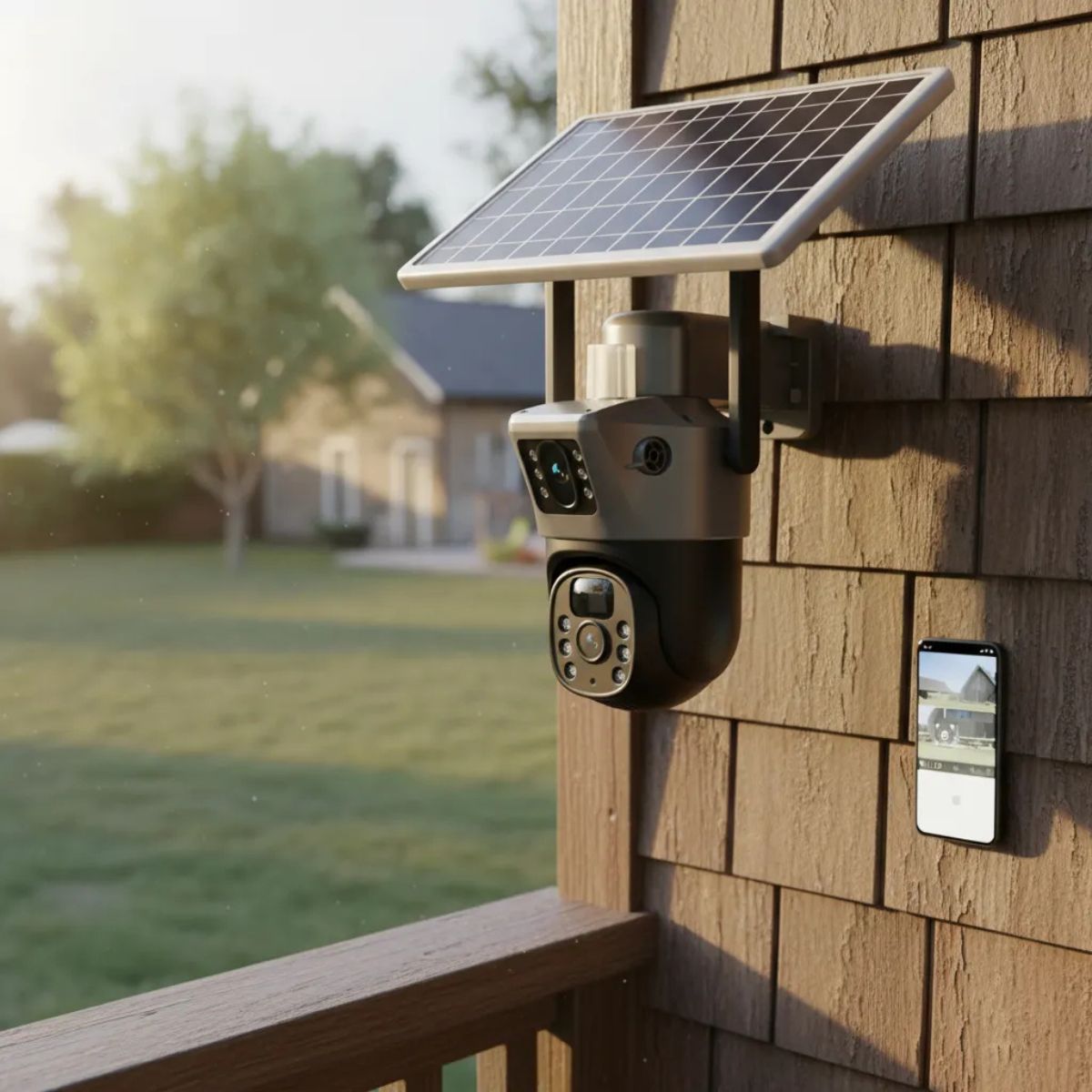 GENERICO - Cámara Solar 4G Doble Lente PTZ Exterior Sin WiFi