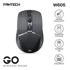 FANTECH - Mouse Inalámbrico W605 GO Black