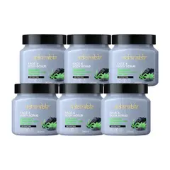 ADORABLE - Pack 6 Exfoliantes Carbón Activo&Árbol de Té 300ml