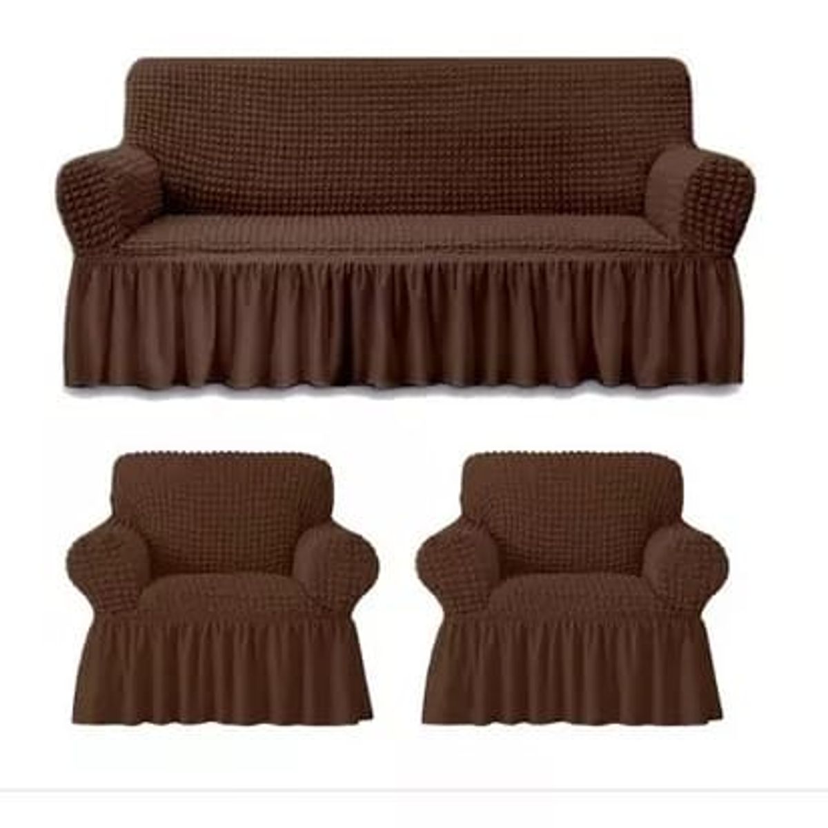 GENERICO - SET DE CUBRE SILLONES 3+1+1 CAFE