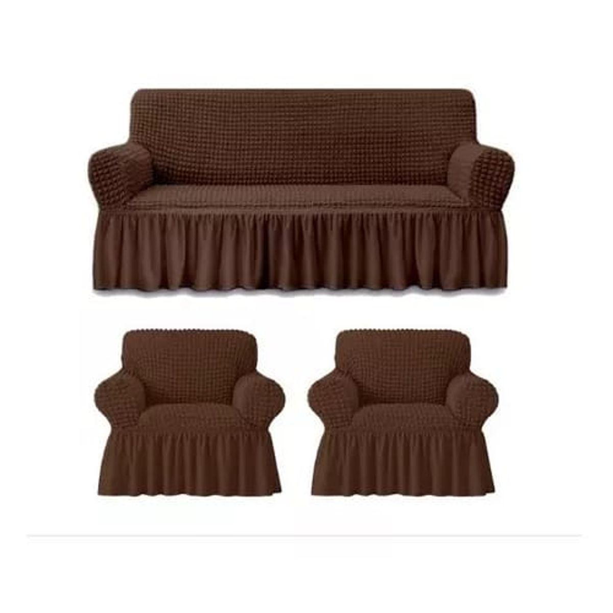 GENERICO - SET DE CUBRE SILLONES 3+1+1 CAFE