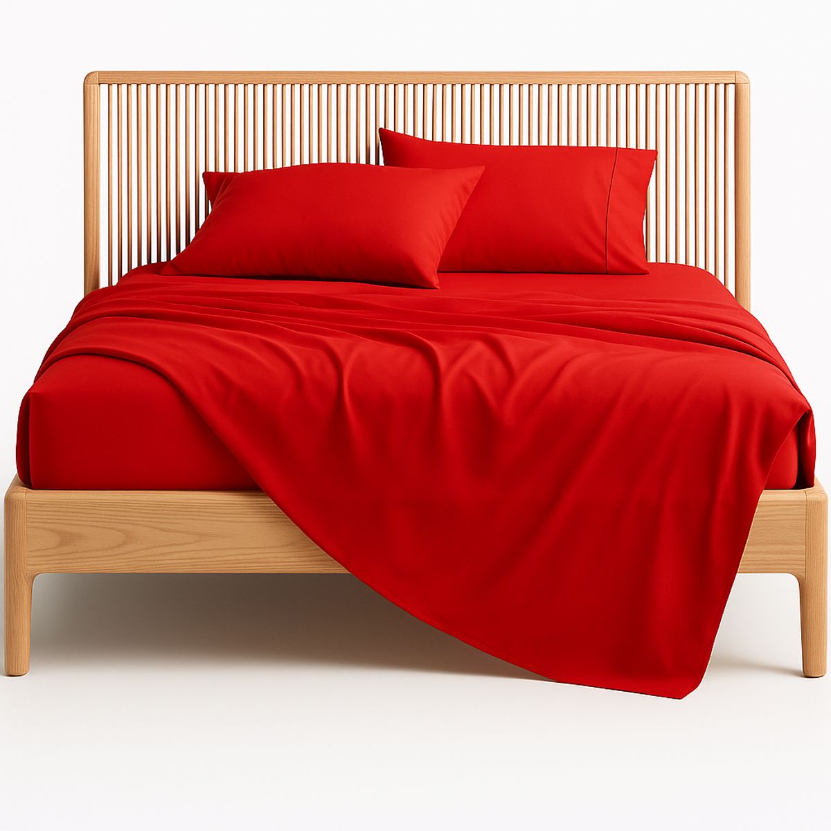 ARMONIA - Sábana 1½  Plazas 800 Hilos Liso Rojo v13 7EF