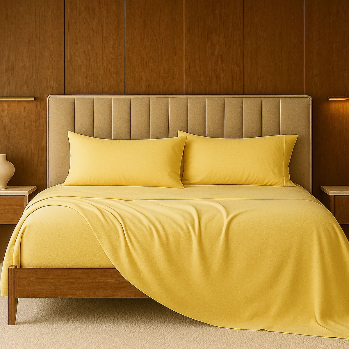 ARMONIA - Sábana 1½  Plazas 800 Hilos Liso Amarillo v14 7EF