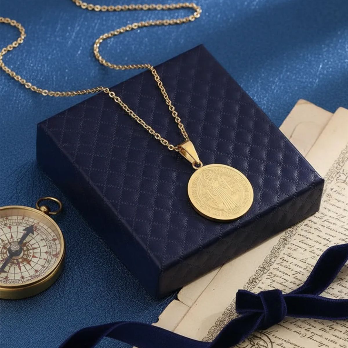 GENERICO - Collar Medalla Dije San Benito Hombre Mujer